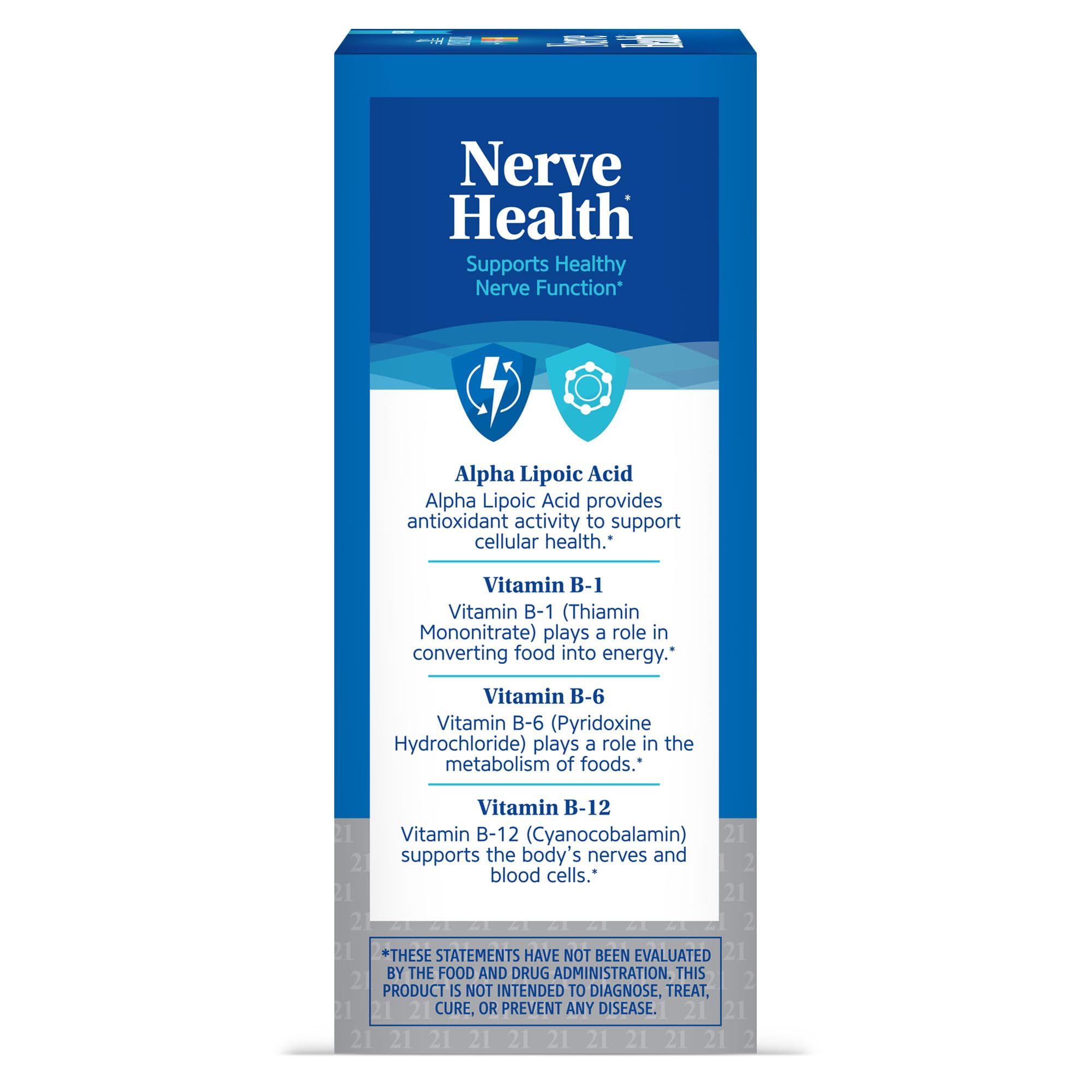 21st Century Nerve Health Tablets (30 Count), Alpha Lipoic Acid 300mg, B1, B6, & B12 Vitamins for Nerve Function Support, Antioxidant ALA Supplement, Gluten Free. Non-GMO, & Vegan 21st CenturyAu supplements
