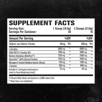 Nitric Surge Stim Free Pre Workout Powder - Caffeine Free Nitric Oxide Supplement Jacked FactoryUS supplements