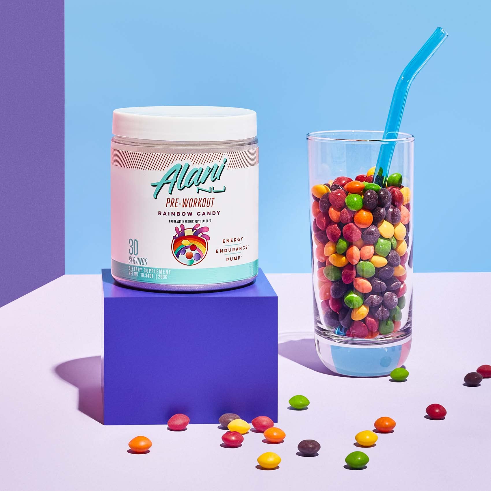 Alani Nu Rainbow Candy Pre Workout and BCAA Hawaiian Shaved Ice Post Workout Powder Alani NuAu supplements