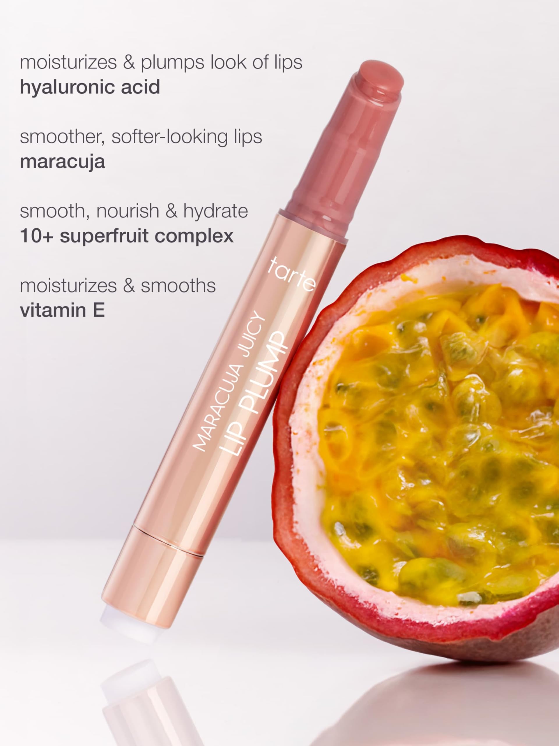 tarte maracuja juicy lip plump – Hydrating & Volumizing Lip Plumper Gloss Balm with Nourishing Hyaluronic Acid, Plumps & Moisturizes, Vegan & Cruelty-Free, full size, cherry blossom tarteAu supplements