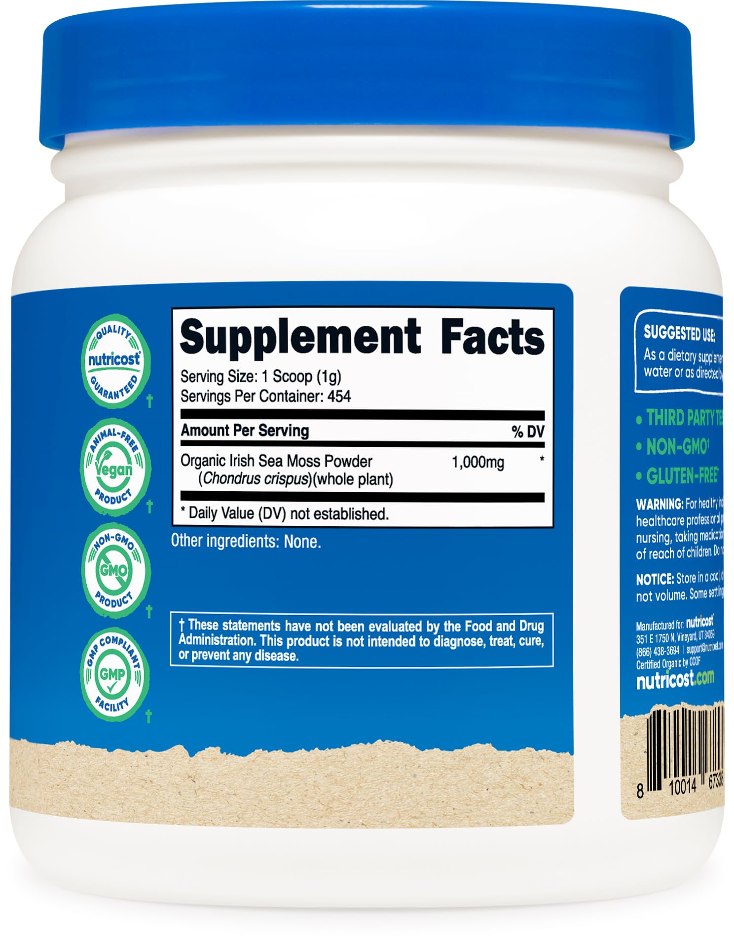 Nutricost Organic Irish Moss Powder (1 LB) - Gluten Free, Non-GMO, Vegetarian Friendly NutricostAu supplements
