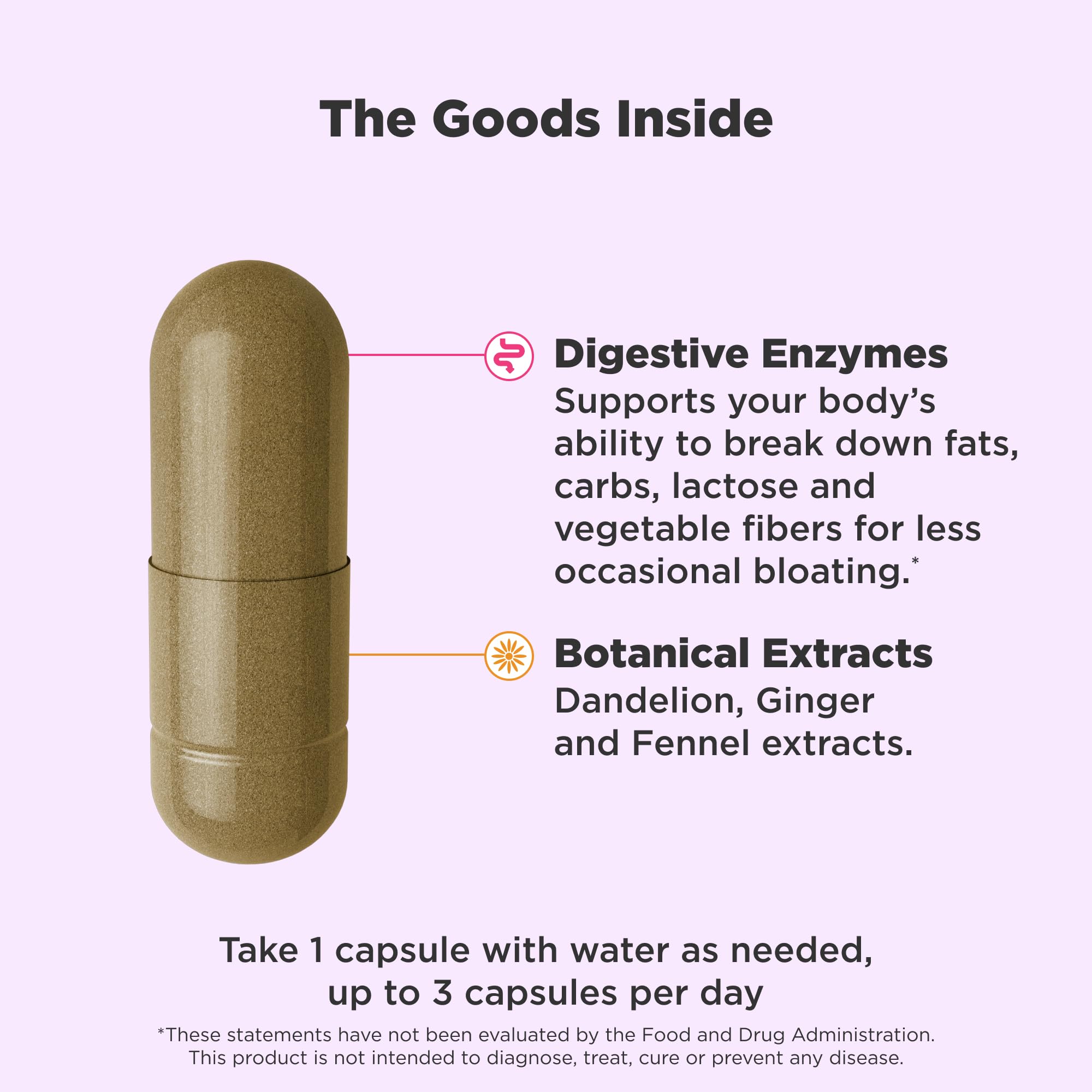 OLLY Beat The Bloat Capsules, Digestive Support Enzymes, Supplement for Women - 25 Count OLLYAu supplements
