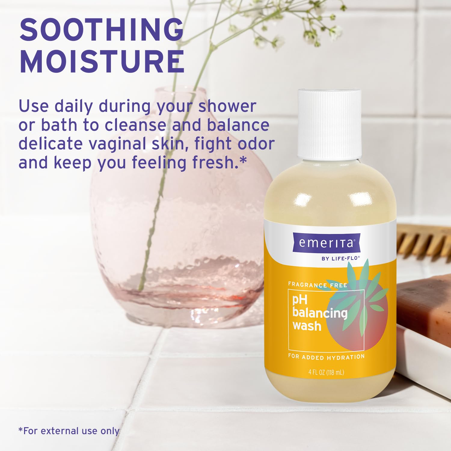 Emerita by Life-flo pH Balancing Feminine Wash, Hydrating Cleanser Soothes Delicate Areas EmeritaAu supplements