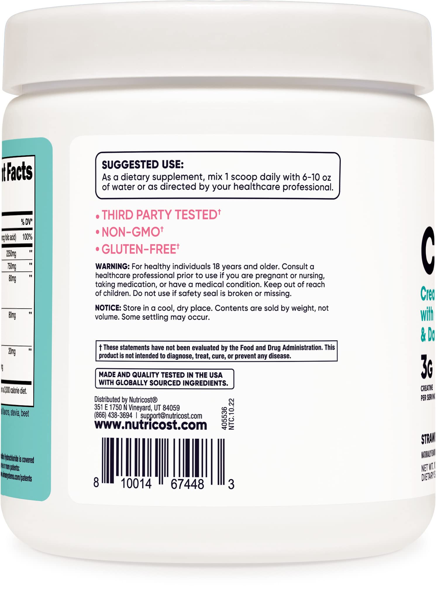Nutricost Creatine Monohydrate Powder for Women, Micronized, Strawberry Lemonade NutricostUS supplements