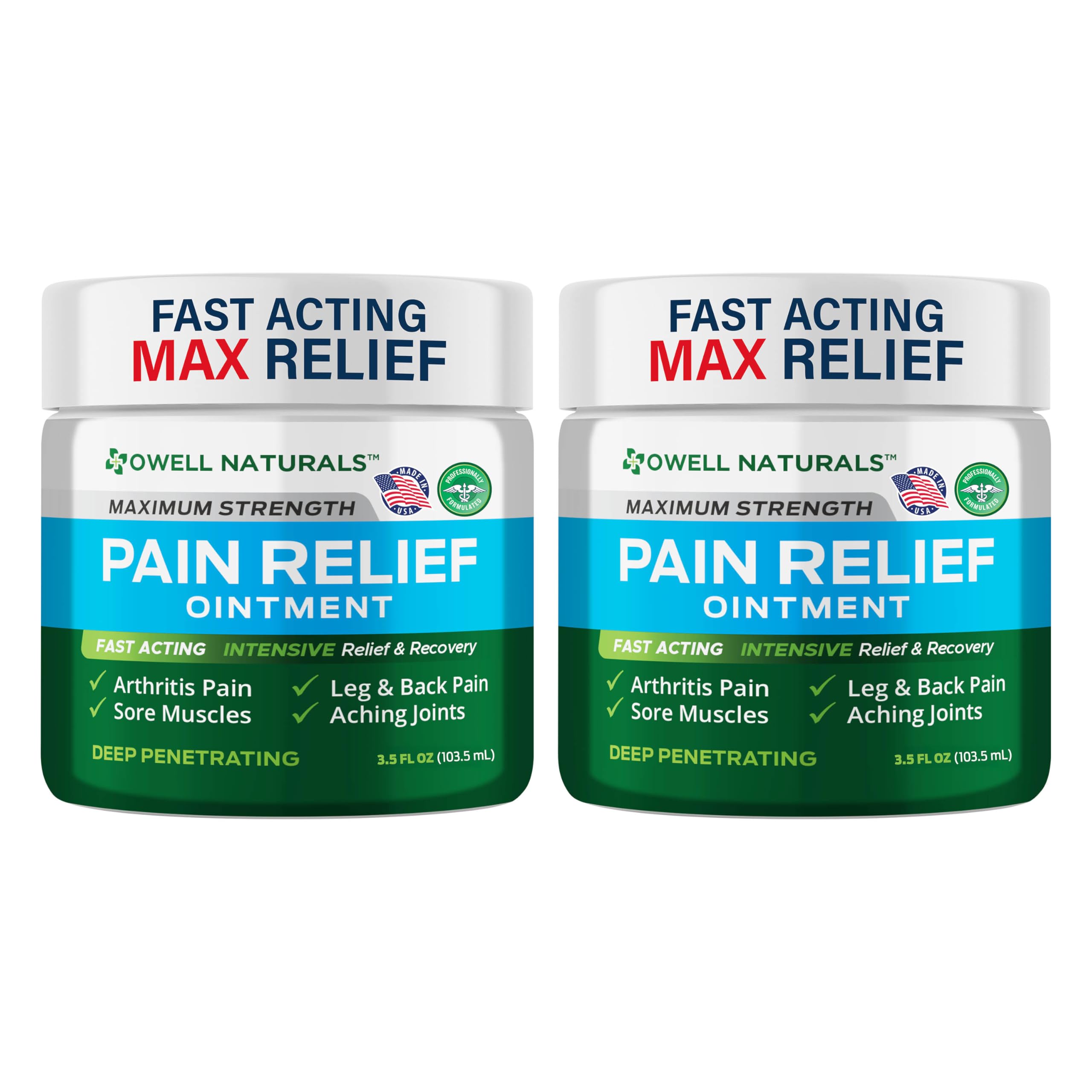 OWELL NATURALS Arthritis Pain Relief Ointment with Arnica & MSM – Deep Penetrating Joint & Muscle Therapy for Knee, Back, Sore Muscles, Legs, 3.5 oz (2 Pack) Owell NaturalsAu supplements