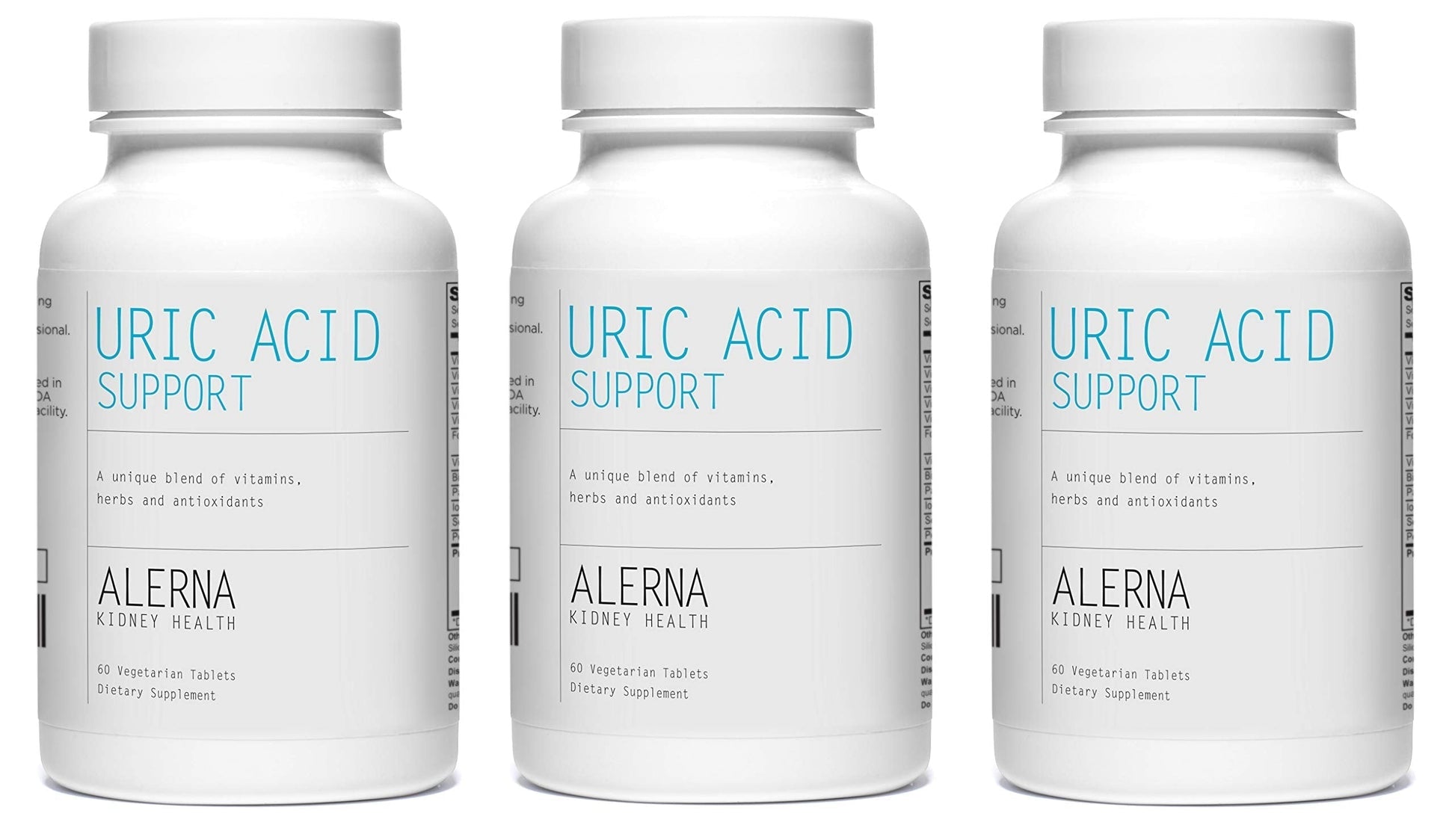 Alerna Kidney Health Uric Acid Support Supplement – Tart Cherry, Celery Seed, Turmeric, Quercetin – 60 Vegetarian Tablets (Pack of 3) Alerna Kidney HealthAu supplements