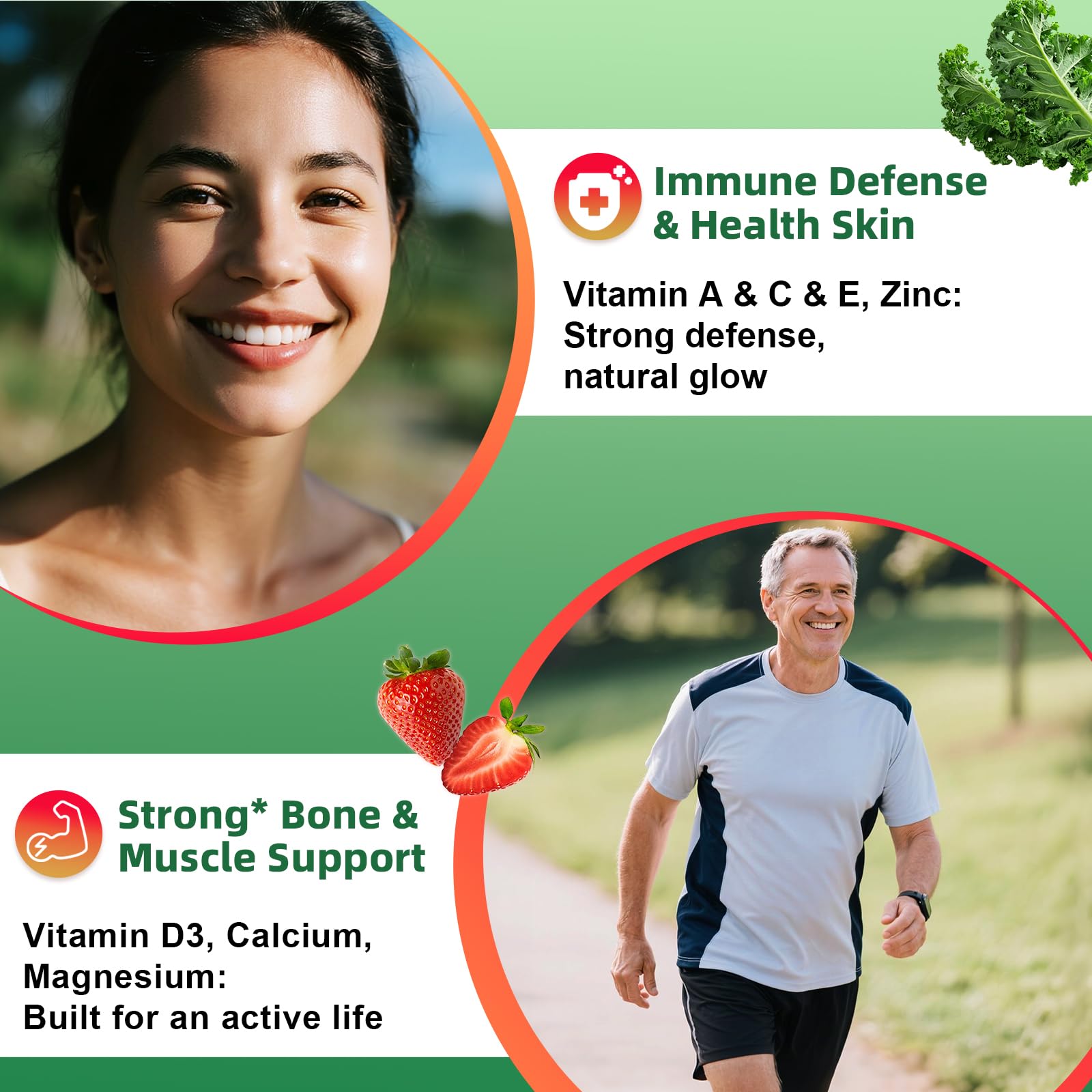 Sugar-Free Fruits & Veggies Gummies, Super Greens with 23 Fruits & 25 Veggies, Multivitamin Minerals & Fiber, Vegan Fruit & Vegetable Supplement for Adults, 120 Gummies, 2 Month Supply AlliwiseAu supplements
