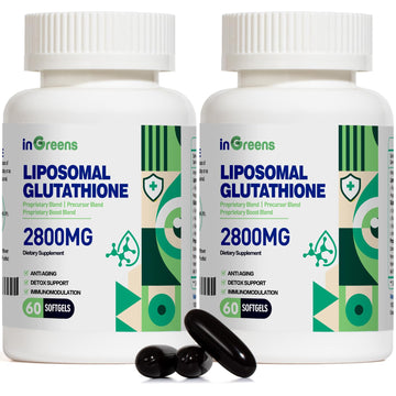 inGreens 2800 MG Liposomal Glutathione Supplement, Detoxifying & Immune, Aging Defense, Energy, Glutathione Unique Formulation Reduced inGreensAu supplements