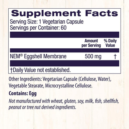 Healthy Origins Eggshell Membrane (NEM), 500 mg - Natural Collagen and Joint Support Healthy OriginsUS supplements
