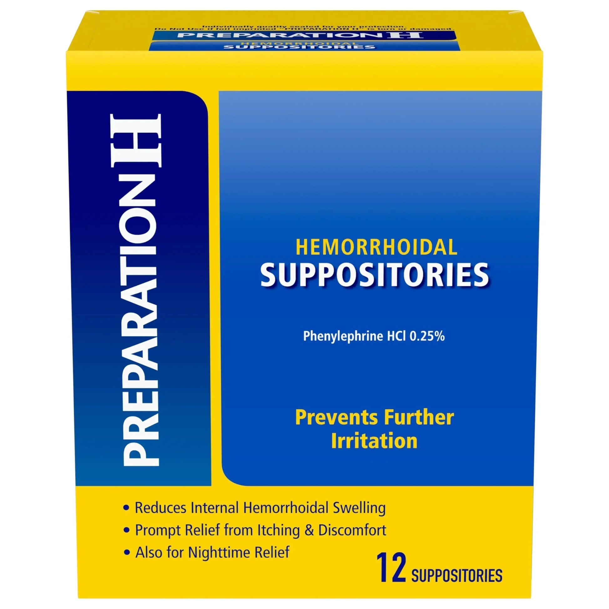 Preparation H Hemorrhoid Suppositories For Itching And Discomfort Relief - 12 Count (Pack of 1) Preparation HAu supplements