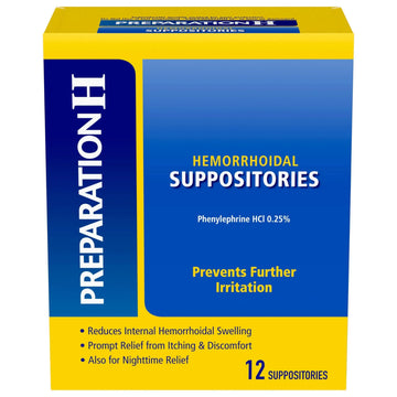 Preparation H Hemorrhoid Suppositories For Itching And Discomfort Relief - 12 Count (Pack of 1) Preparation HAu supplements