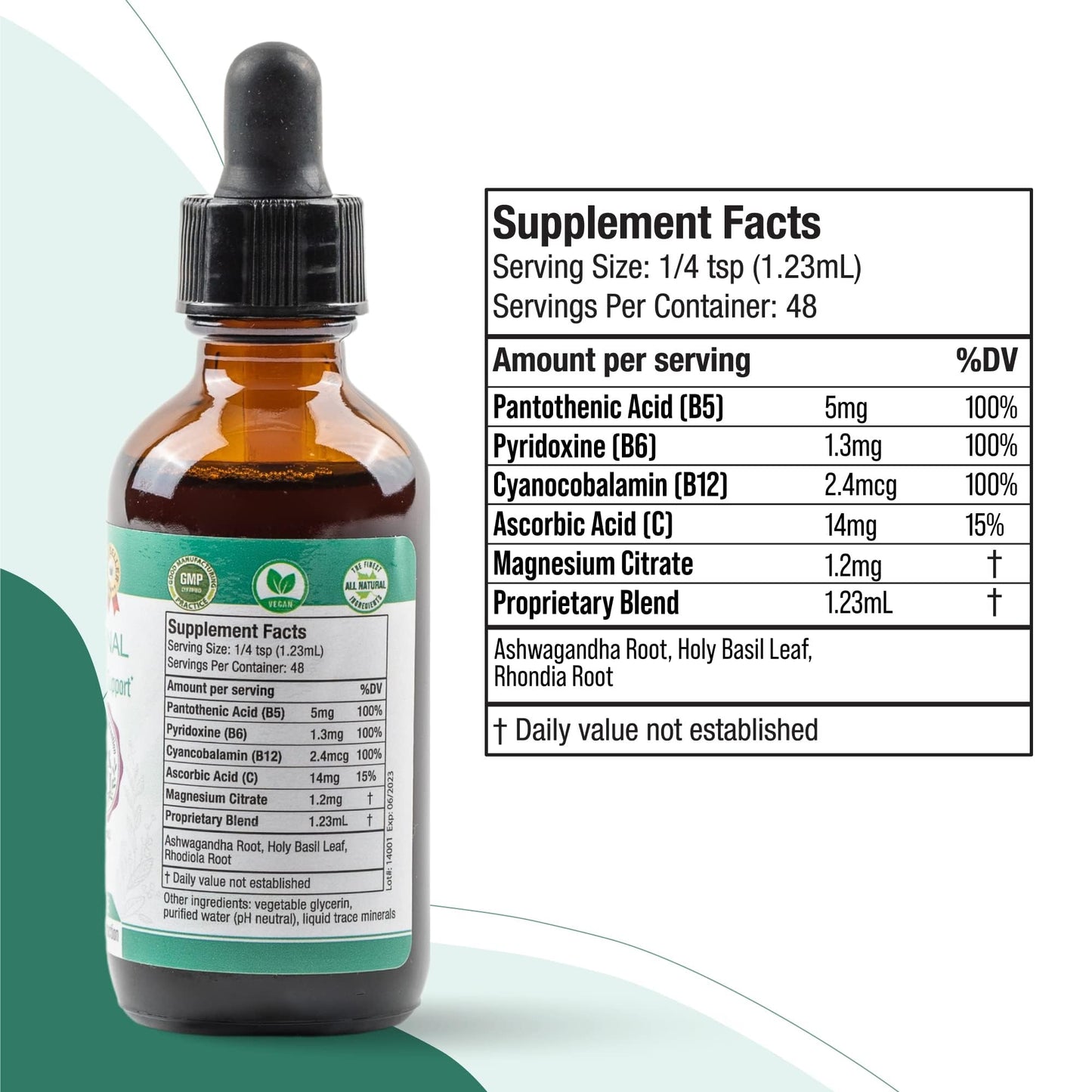 Active Adrenal - Advanced Adrenal Support Tincture - Liquid Delivery for Better Absorption Rejuvica HealthUS supplements