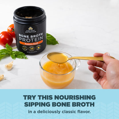 Ancient Nutrition Bone Broth Protein Powder, Tomato Basil, Grass-Fed Chicken and Beef Ancient NutritionUS supplements