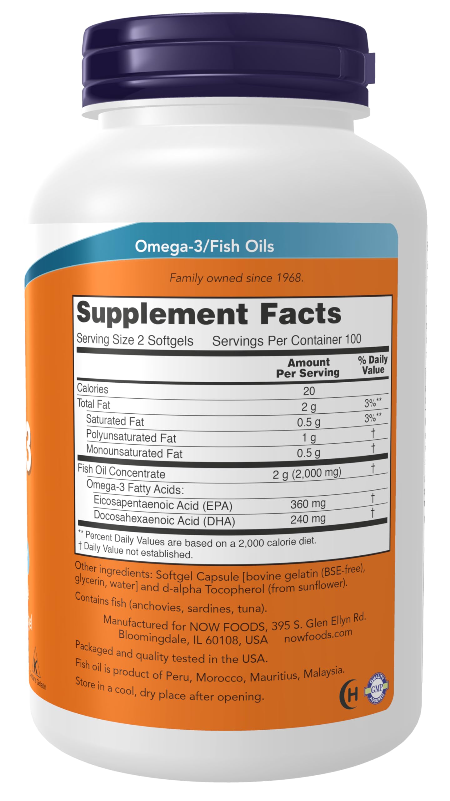NOW Foods Supplements, Omega-3 180 EPA / 120 DHA, Molecularly Distilled, Cardiovascular Support*, 200 Softgels NOW FoodsAu supplements