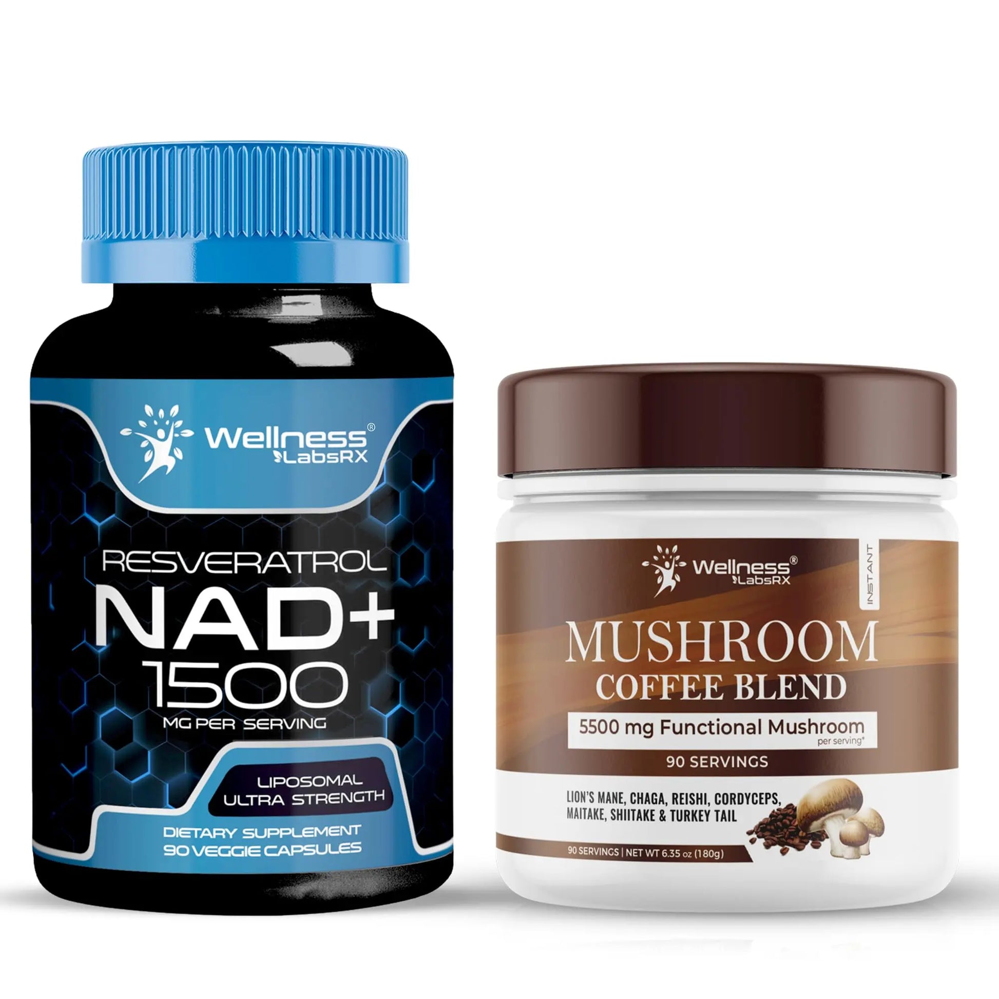 WELLNESS LABSRX NAD+ Supplement Capsules 1500mg - Mushroom Coffee Blend | Bundle WELLNESS LABSRXAu supplements
