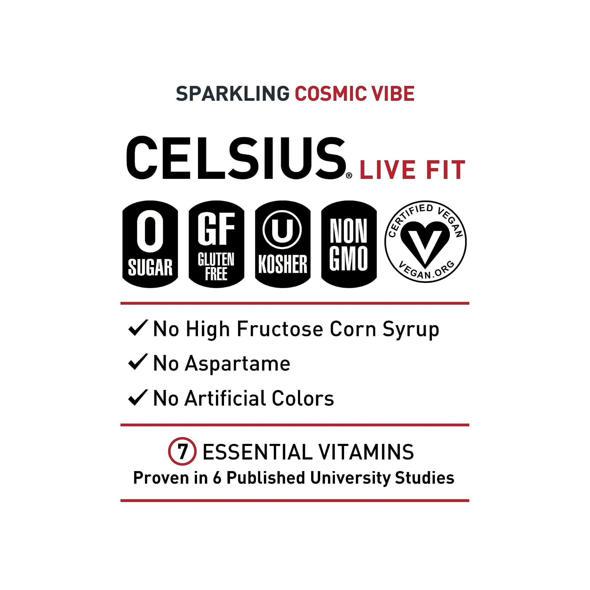 CELSIUS Sparkling Cosmic Vibe, Functional Essential Energy Drink 12 Fl Oz (Pack of 12) CELSIUSUS supplements