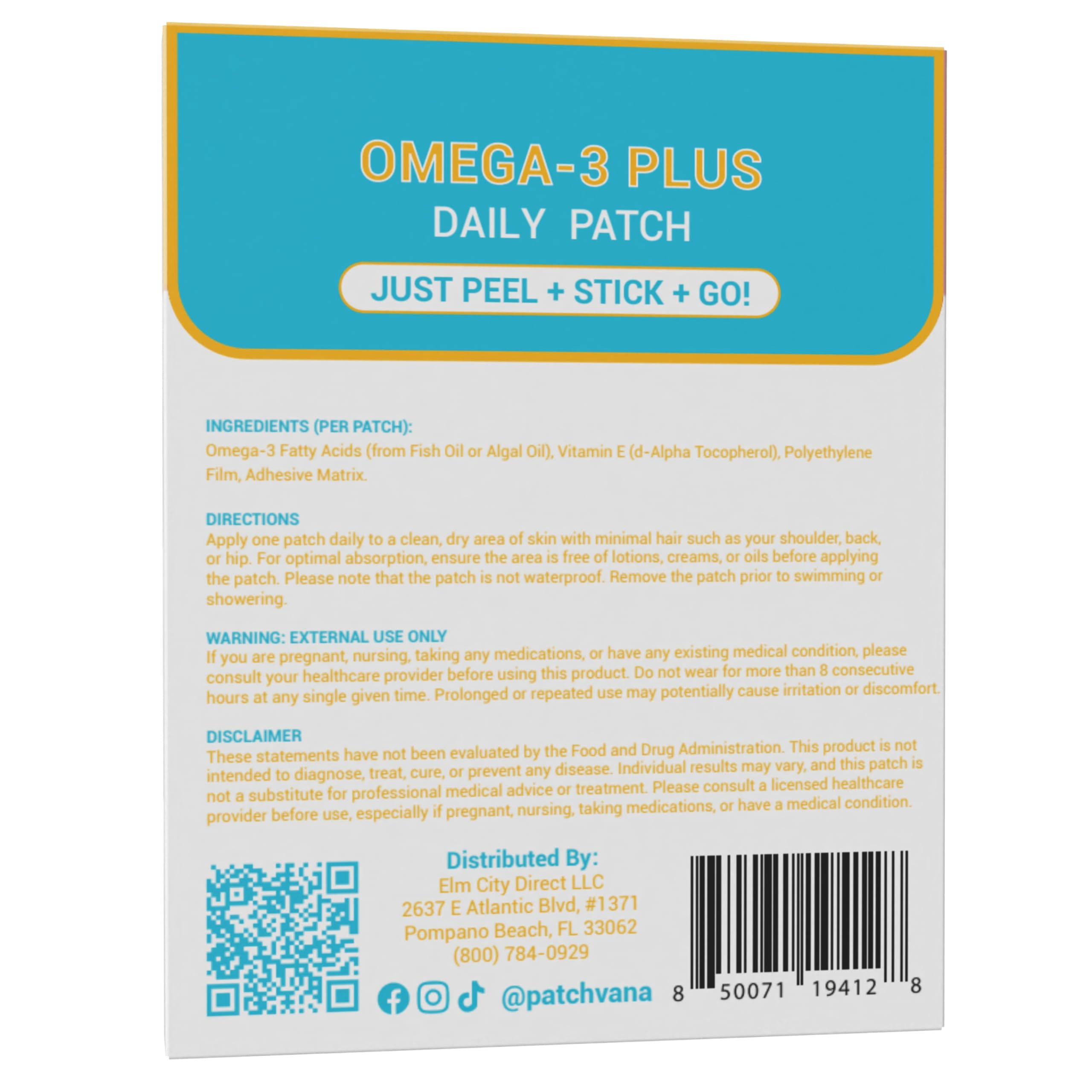 Patchvana Omega 3 Patch for Women & Men, 1 Month Supply, 30 Patches PatchvanaAu supplements