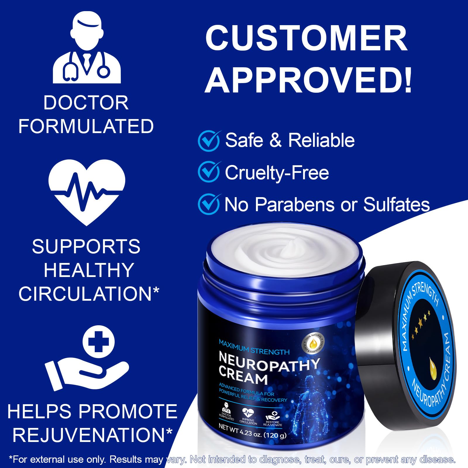 Neuropathy Cream for Feet, Legs & Hands – Lightweight, Plant-Based Formula with Cooling Comfort, 4 oz CFXYHNOXAu supplements