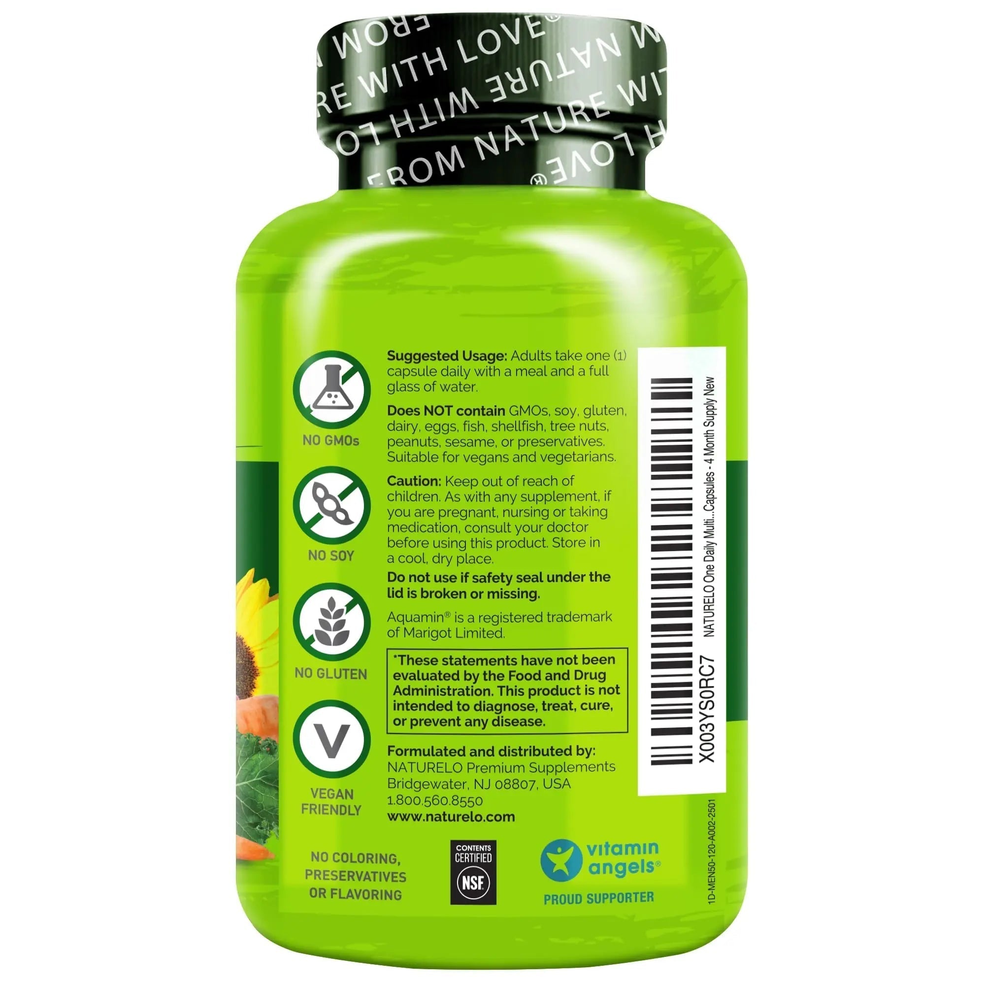 NATURELO Mens Multivitamins for Men 50+ - One Daily Multivitamin for Men with Vitamins, Minerals & Organic Whole Foods, Boost Energy & Health, NATURELOAu supplements