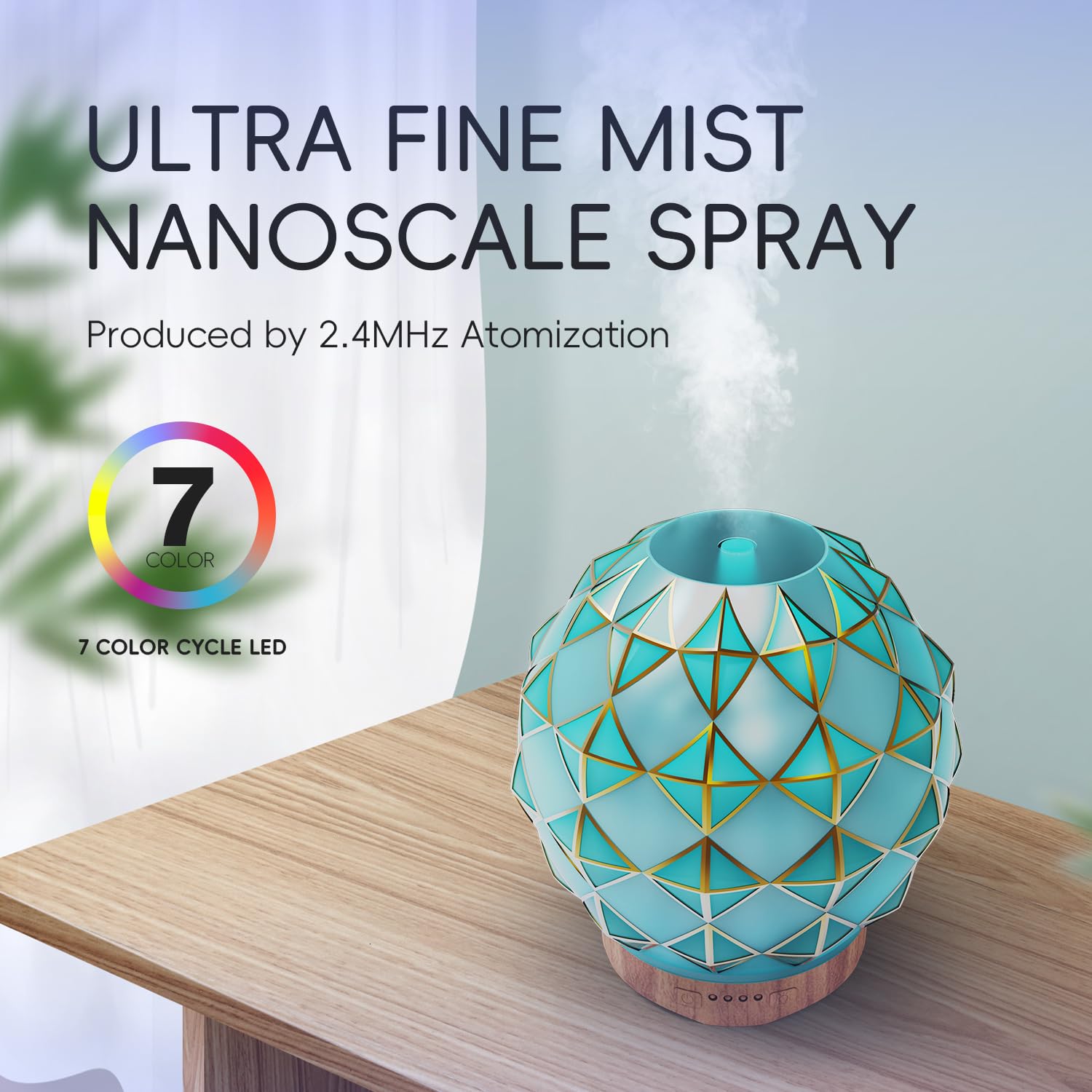 Youenkity Essential Oil Diffuser, Glass Ultrasonic Aromatherapy Diffuser with 7 Color LED Lights YOUENKITYAu supplements