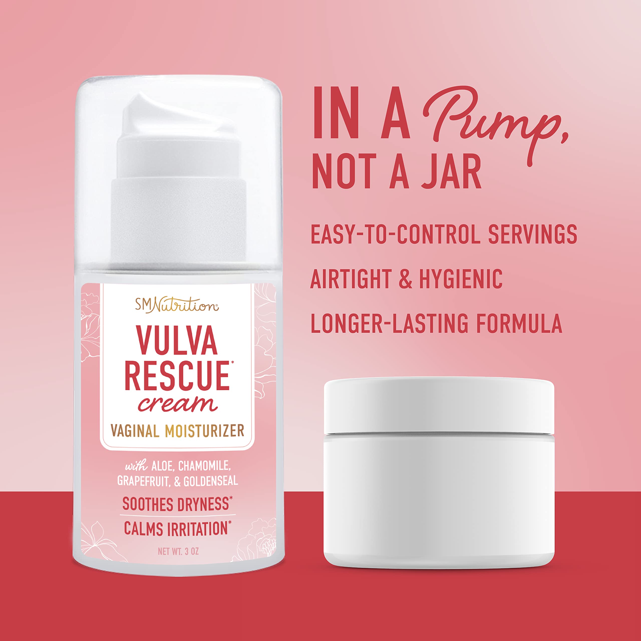 Vulva Rescue Moisturizer Cream | 3oz. PUMP | Soothes Vaginal Itch & Dryness | No Estrogen or Fragrance SMNutritionAu supplements