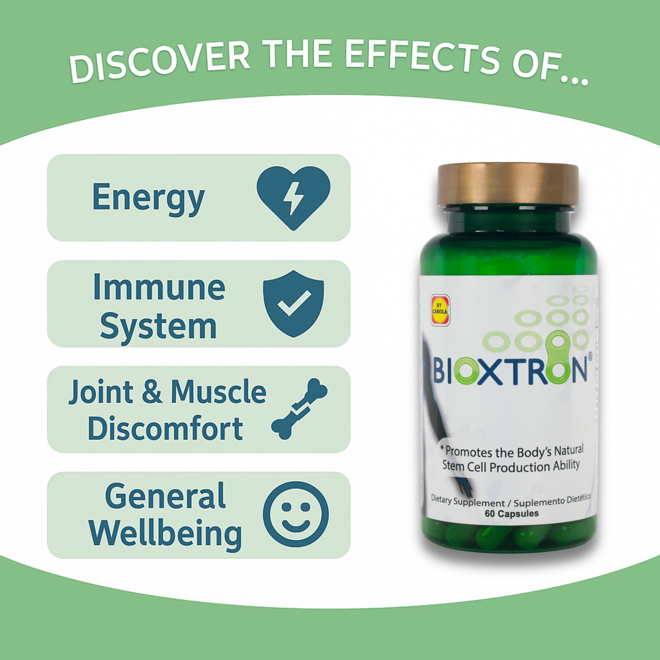 Bioxtron Natural AFA Stem Cell Supplement - Joint Support & Muscle Pain - Immune System Support - Support Energy Levels - Natural Blue Green Algae Spirulina - Pack of 2-120 Caps BioxtronAu supplements