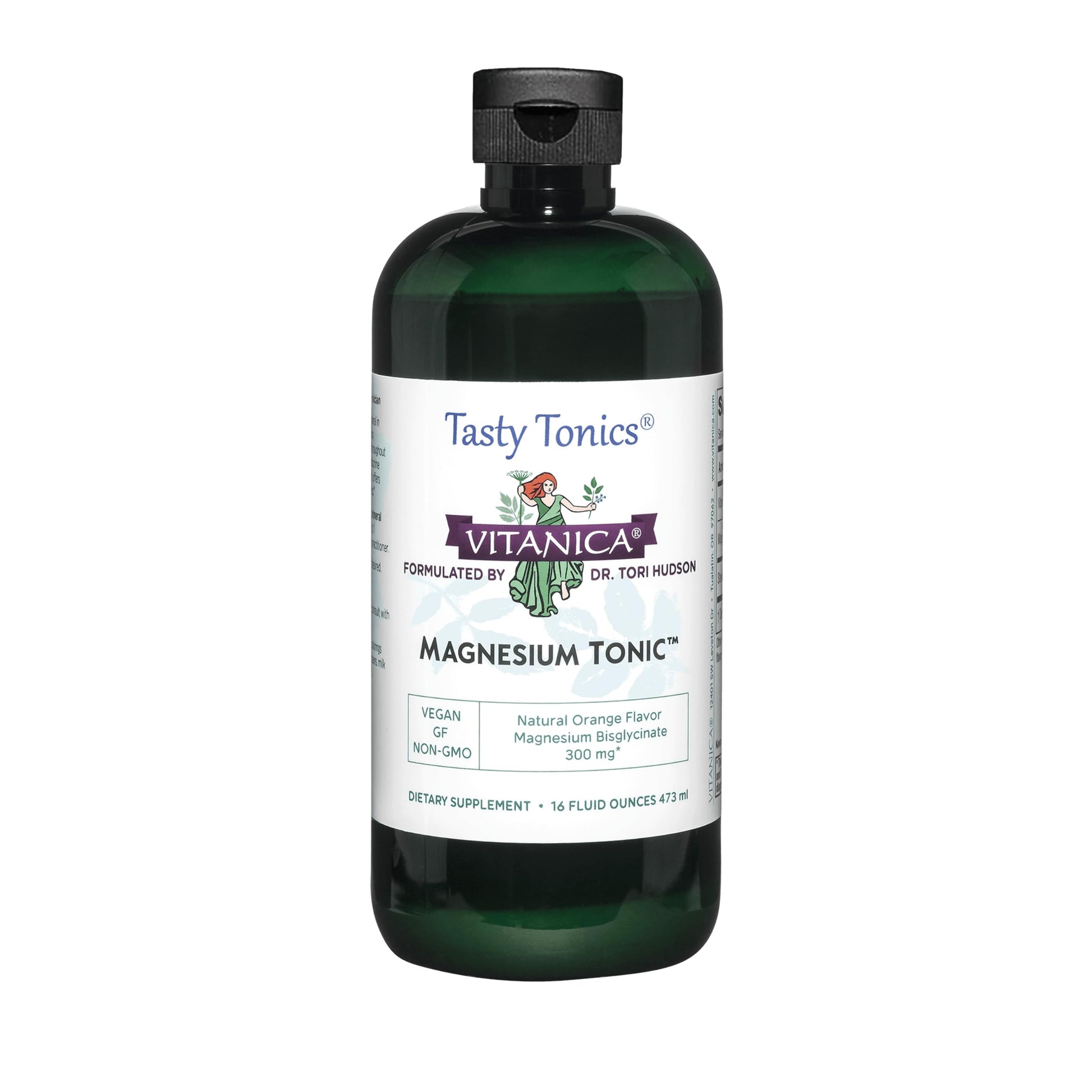 Vitanica Magnesium Tonic, Liquid Magnesium Bisglycinate Chelate 300 mg with Vitamin B6, Dr Formulated Supplement, Orange Flavor, Vegan, Gluten Free and Non-GMO,16 fl oz VitanicaAu supplements