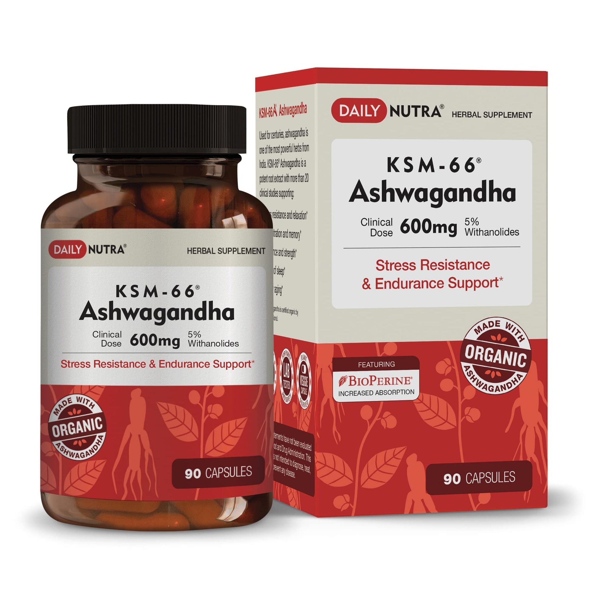 DailyNutra KSM-66 Ashwagandha 600mg Organic Root Extract - High Potency Supplement DailyNutraAu supplements