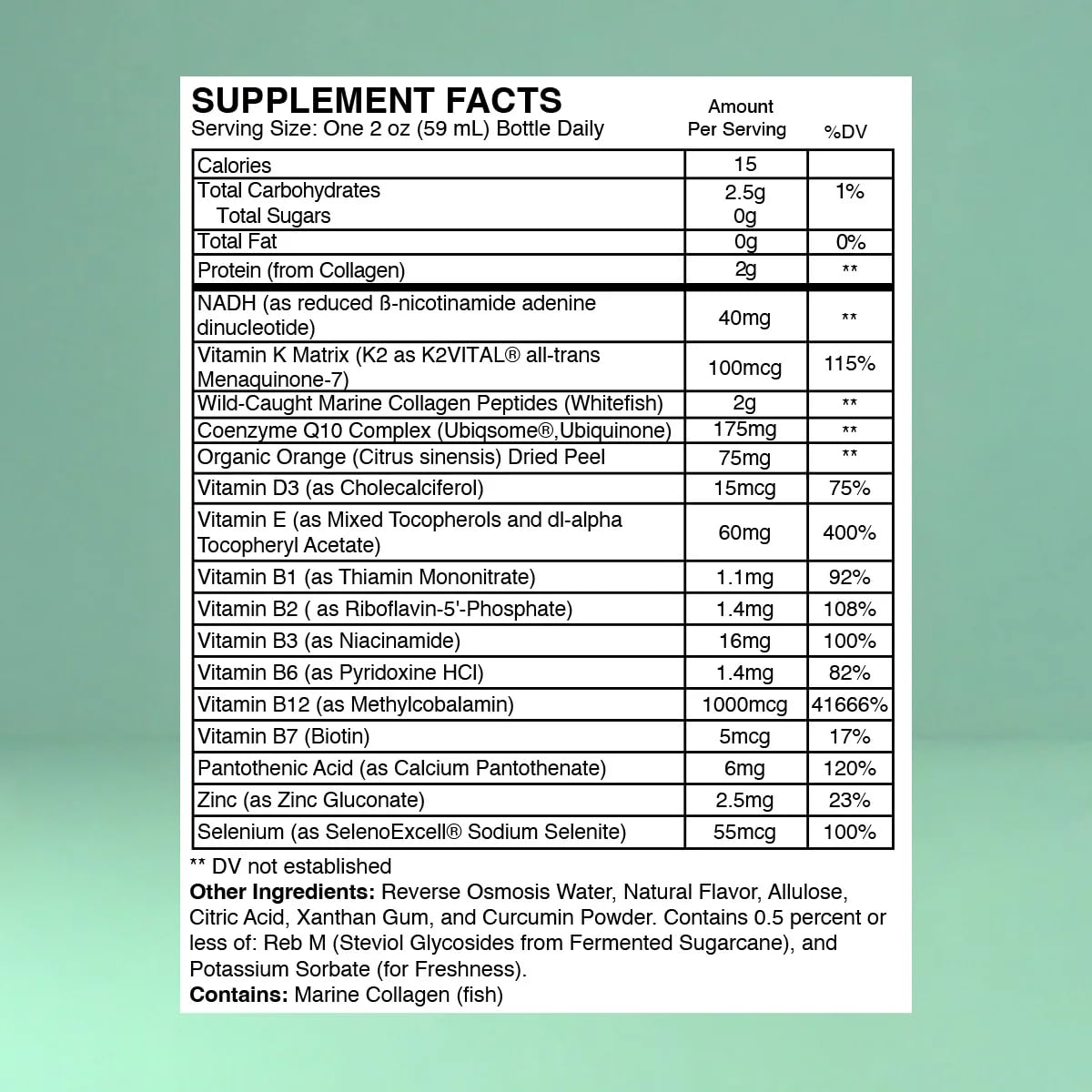 Strong Cell | Cellular Function Booster Liquid | NADH, CoQ10, Collagen. 90+% Absorption Rate. Vitamins B1, B2, B3, B6, B7, and B12. Vitamin K2 | 30 Count. WelluraAu supplements