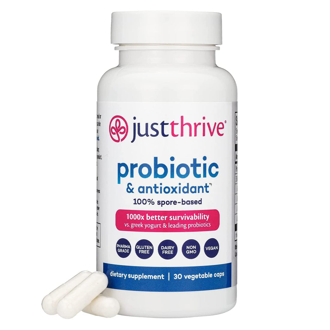 Just Thrive Probiotic & Antioxidant Supplement - 100% Spore-Based Digestive and Immune Support - Gluten Free, 30 Caps Just ThriveUS supplements