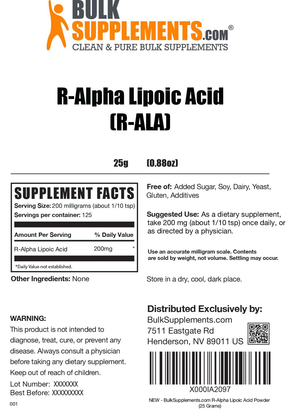 BULKSUPPLEMENTS.COM R-Alpha Lipoic Acid Powder - ALA Supplement, R Alpha Lipoic BULKSUPPLEMENTS.COMUS supplements