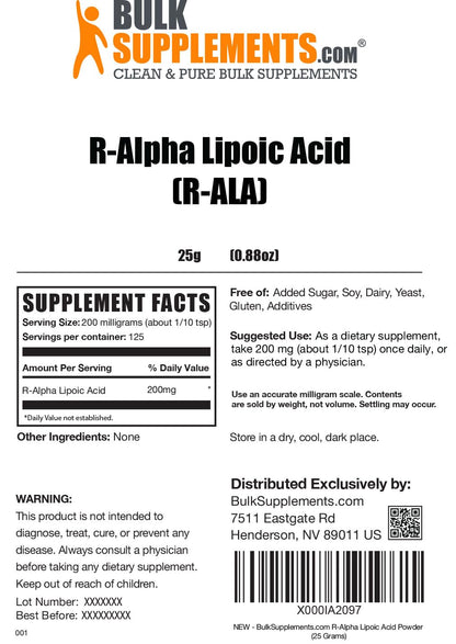 BULKSUPPLEMENTS.COM R-Alpha Lipoic Acid Powder - ALA Supplement, R Alpha Lipoic BULKSUPPLEMENTS.COMUS supplements