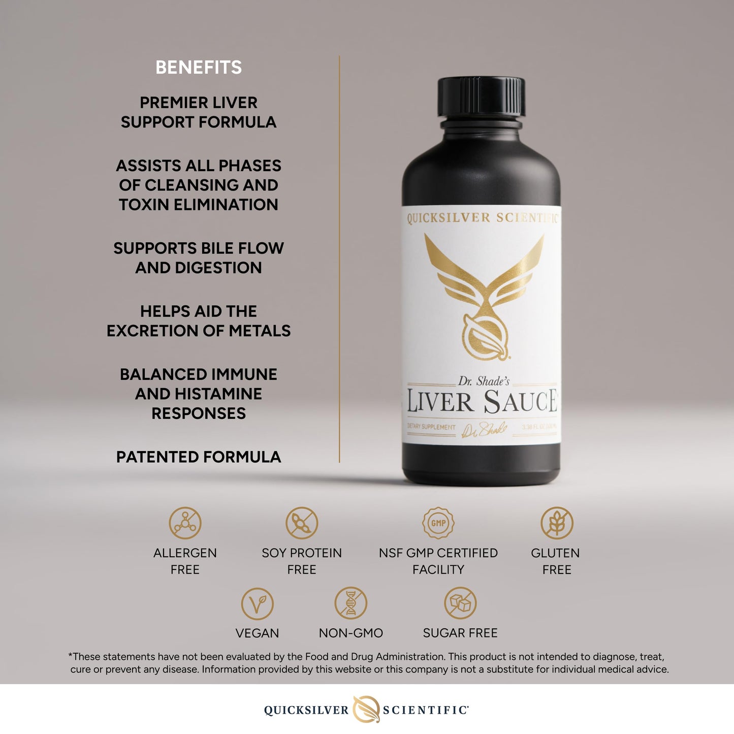 Quicksilver Scientific Liver Sauce - Liposomal Liver Detox with DIM, Quercetin, Lipoic Acid, Milk Thistle and Dandelion Root Supplement - Supports Bile & Toxin Momentum (100 ml / 3.38 oz) Quicksilver ScientificUS supplements