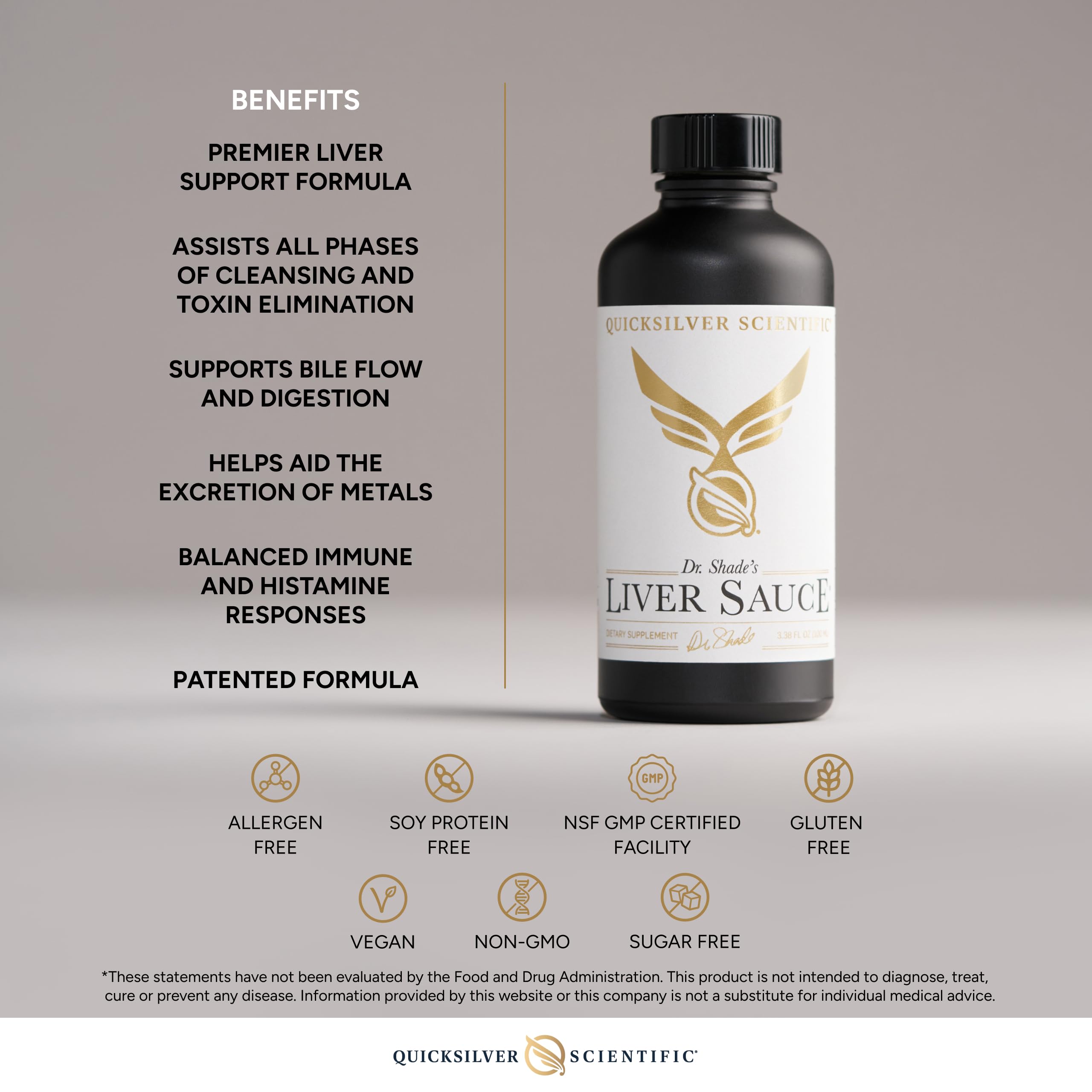 Quicksilver Scientific Liver Sauce - Liposomal Liver Detox with DIM, Quercetin, Lipoic Acid, Milk Thistle and Dandelion Root Supplement - Supports Bile & Toxin Momentum (100 ml / 3.38 oz) Quicksilver ScientificUS supplements