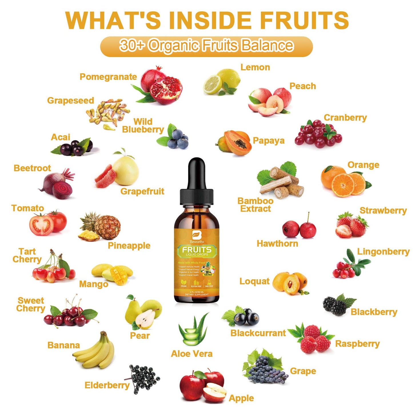 B BEWORTHS Fruits and Veggies Supplement - Balance of Natural Fruit and Vegetable B BEWORTHSUS supplements