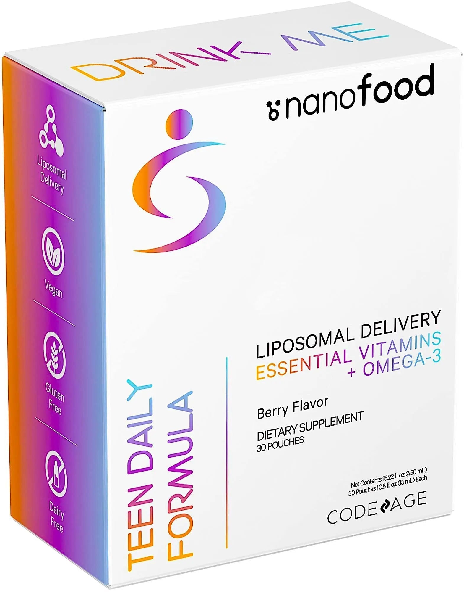 Codeage Multivitamins For Teens, Liquid Vitamin C for Teenagers, Vitamin A B6 B12 D3 E For Kids, Biotin Zinc Omega-3 Folate, Liposomal Vitamins Supplement CodeageAu supplements