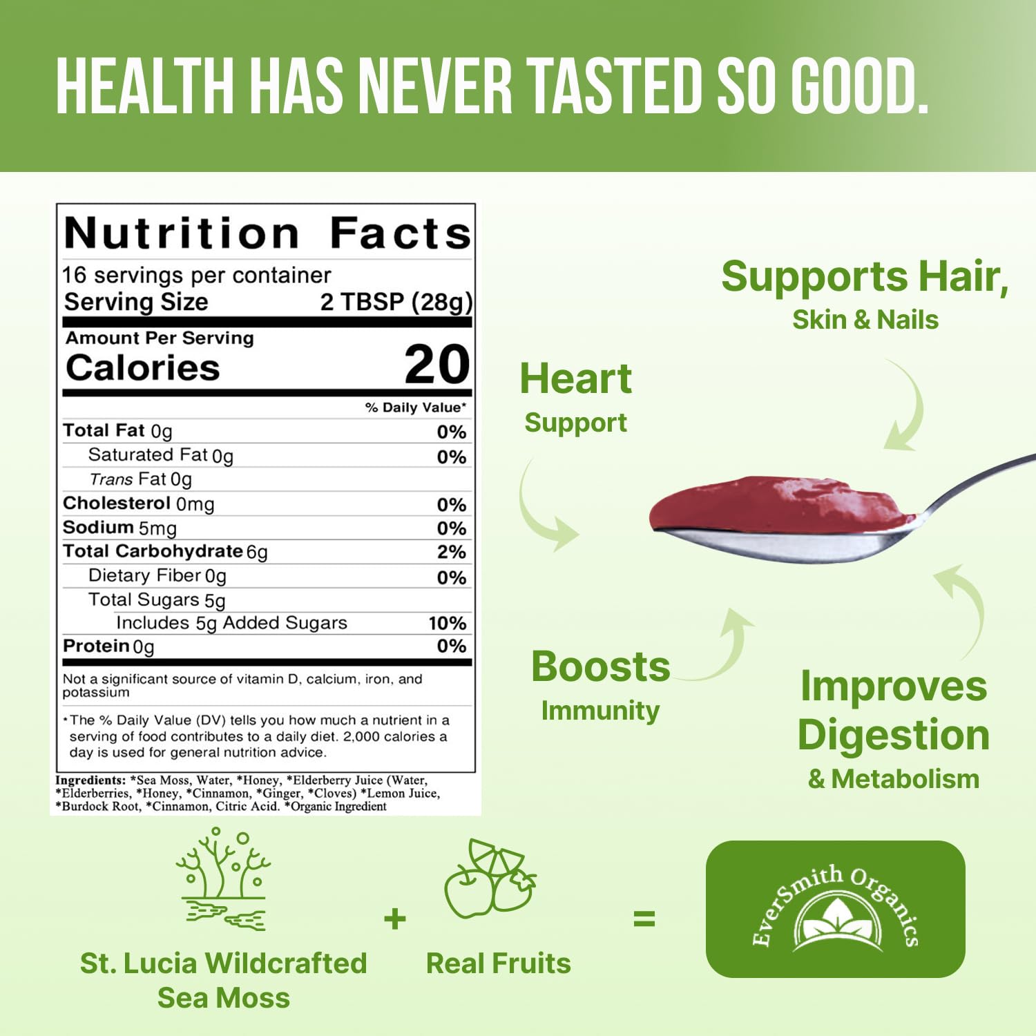 EverSmith Organics - Wildcrafted Irish Sea Moss Gel | Made in USA | Rich in Vitamins EverSmith OrganicsUS supplements