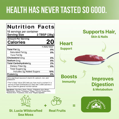 EverSmith Organics - Wildcrafted Irish Sea Moss Gel | Made in USA | Rich in Vitamins EverSmith OrganicsUS supplements