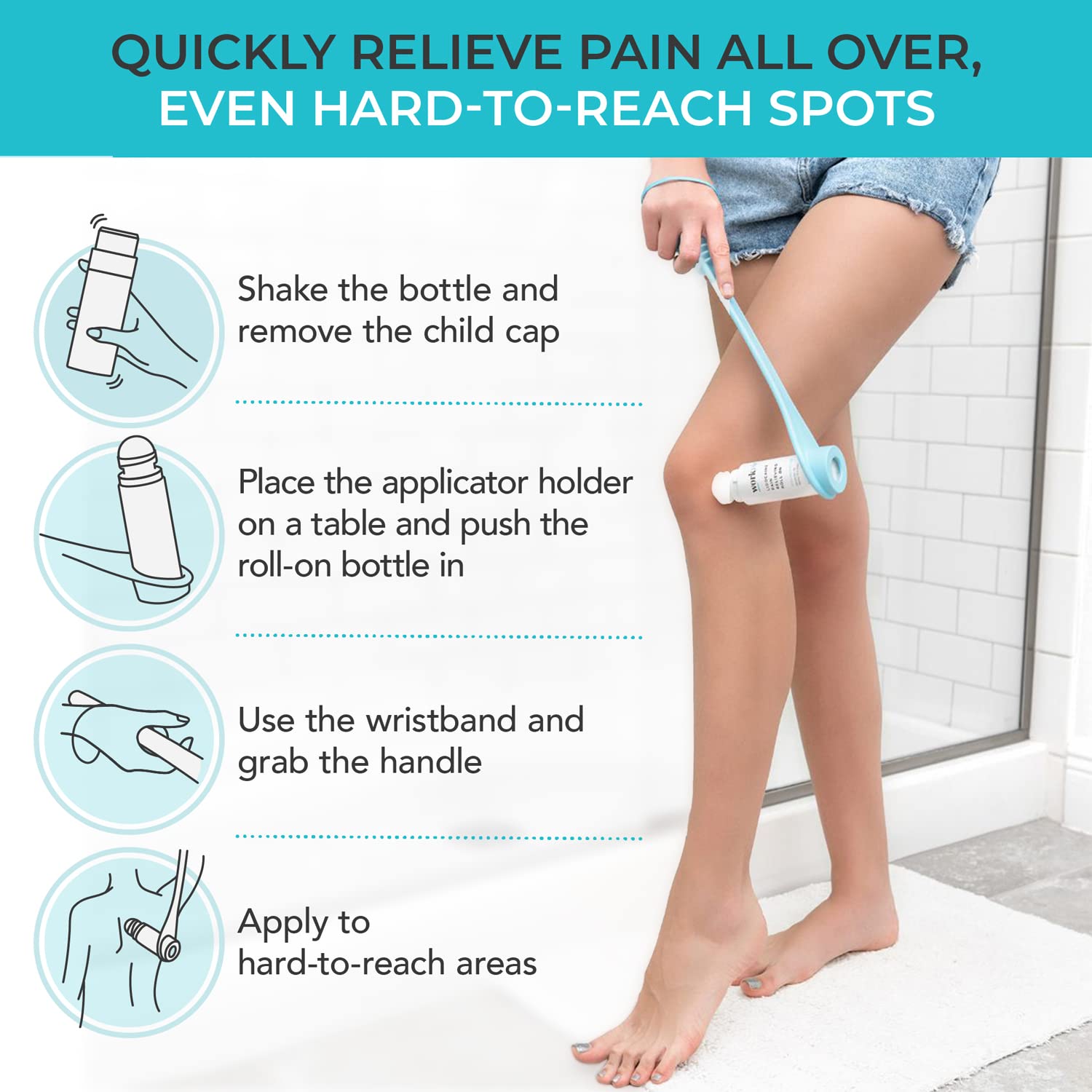 Workvie Lidocaine Pain Relief Roll On 2 Pack & Easy Reach Applicator Tool – Fast Acting Topical Lidocaine Maximum Strength with Arnica Montana & Aloe Vera for Muscles, Joints, Back, Neck & Feet WorkvieAu supplements