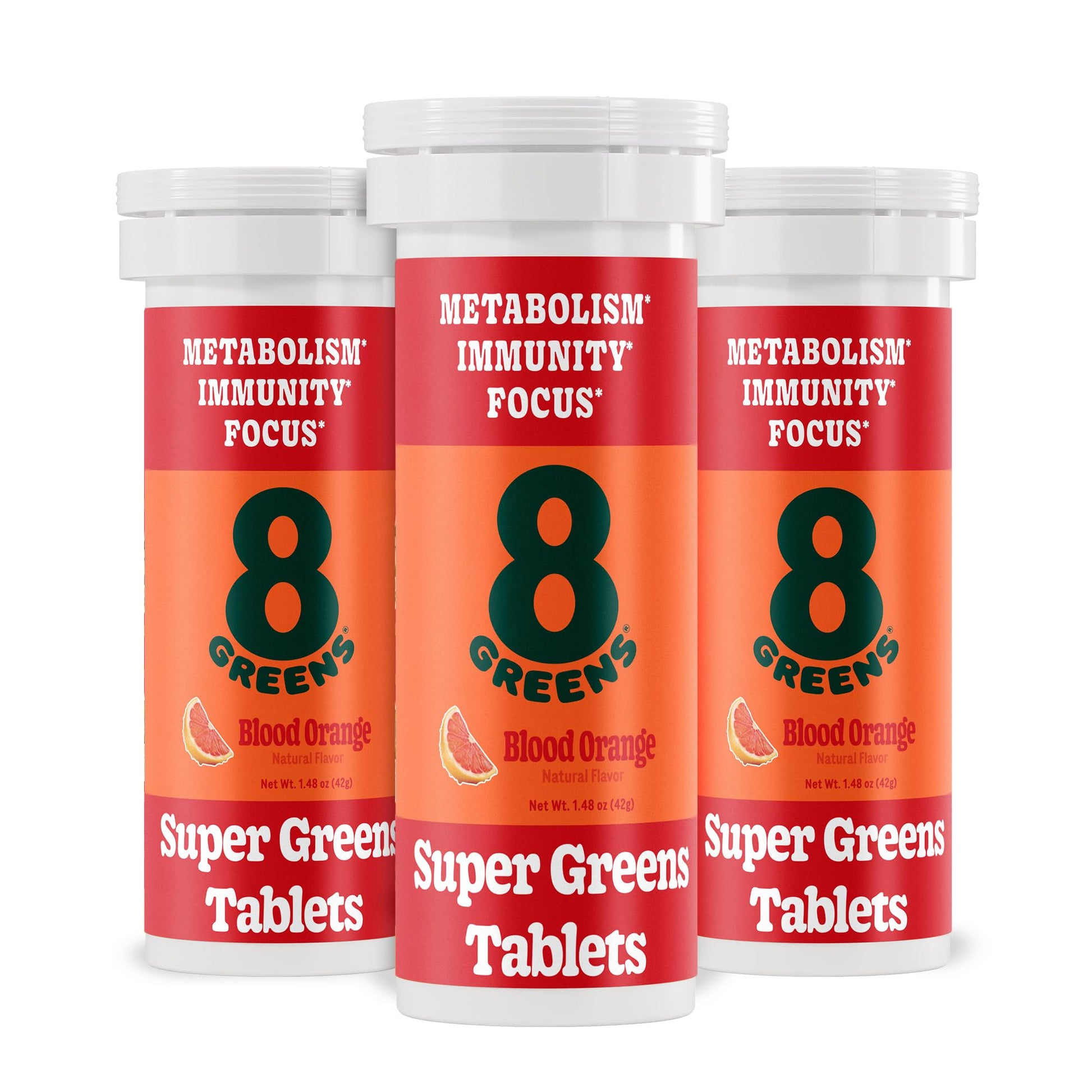 8Greens Supergreens Tablets | Super Greens Powder Superfood Tablet, Metabolism Immunity & Focus, Daily Greens Effervescent Tablets, Organic: Aloe Vera, Spirulina, Chlorella, Blood Orange, 30 Servings 8GreensAu supplements
