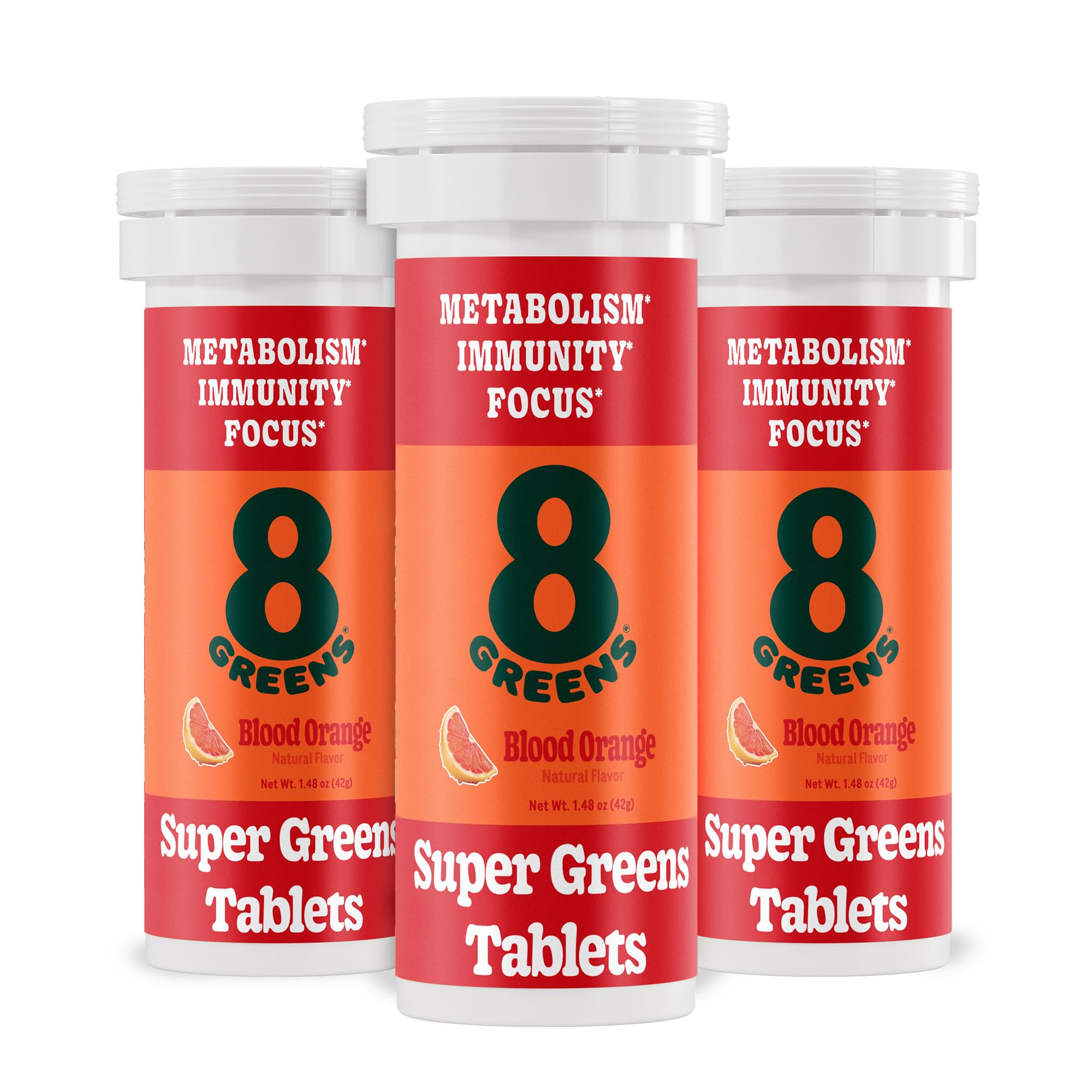 8Greens Supergreens Tablets | Super Greens Powder Superfood Tablet, Metabolism Immunity & Focus, Daily Greens Effervescent Tablets, Organic: Aloe Vera, Spirulina, Chlorella, Blood Orange, 30 Servings 8GreensAu supplements