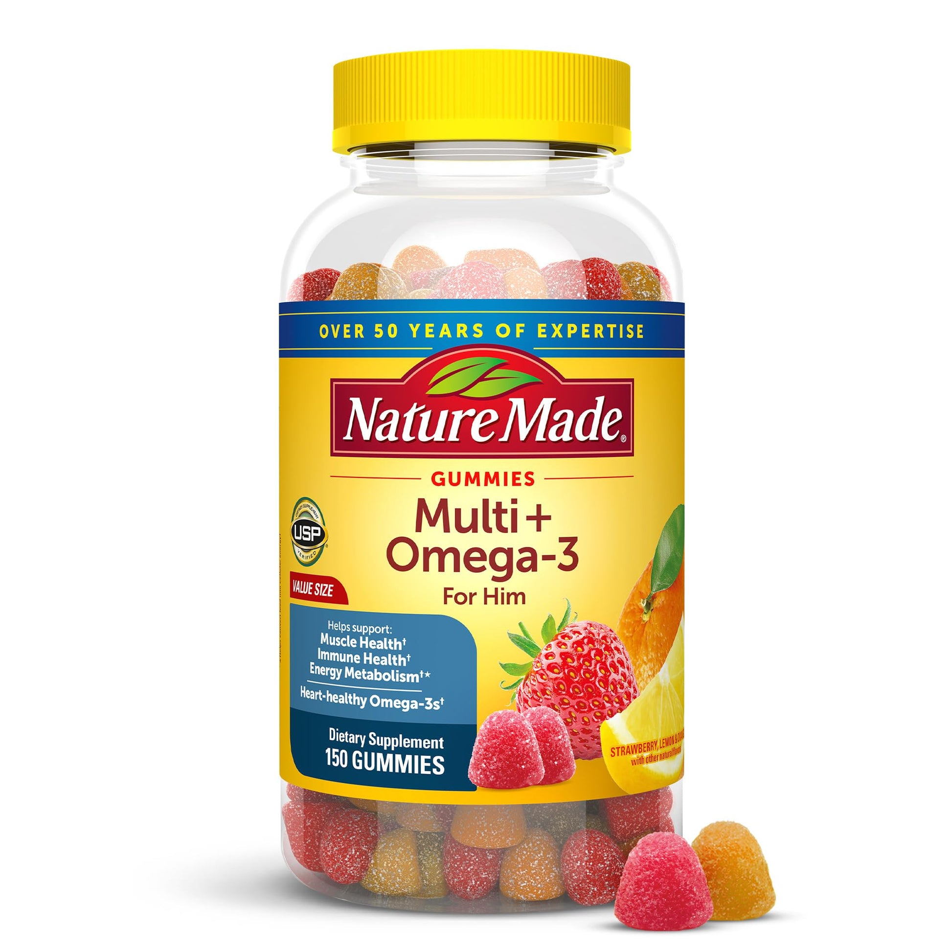 Nature Made Mens Multivitamin Gummies with Omega-3, Mens Gummy Multivitamins for Daily Nutritional Support, 150 Gummy Vitamins and Minerals Nature MadeAu supplements