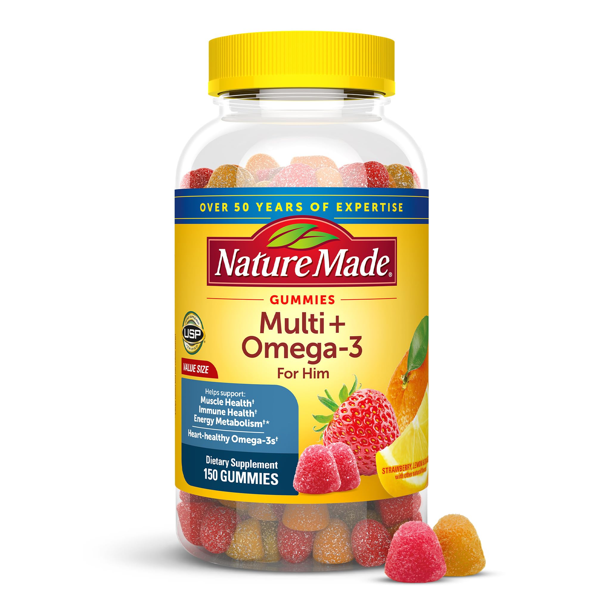 Nature Made Mens Multivitamin Gummies with Omega-3, Mens Gummy Multivitamins for Daily Nutritional Support, 150 Gummy Vitamins and Minerals Nature MadeAu supplements