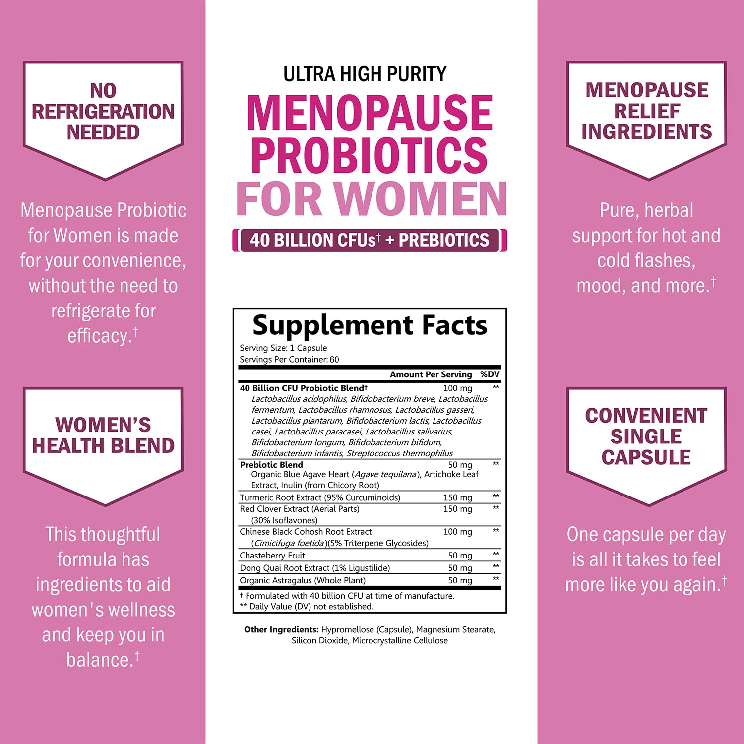 Menopause Support Probiotics for Women - Unique Menopause Relief for Hot Flashes BioSchwartzAu supplements