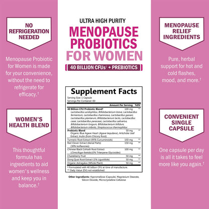 Menopause Support Probiotics for Women - Unique Menopause Relief for Hot Flashes BioSchwartzUS supplements