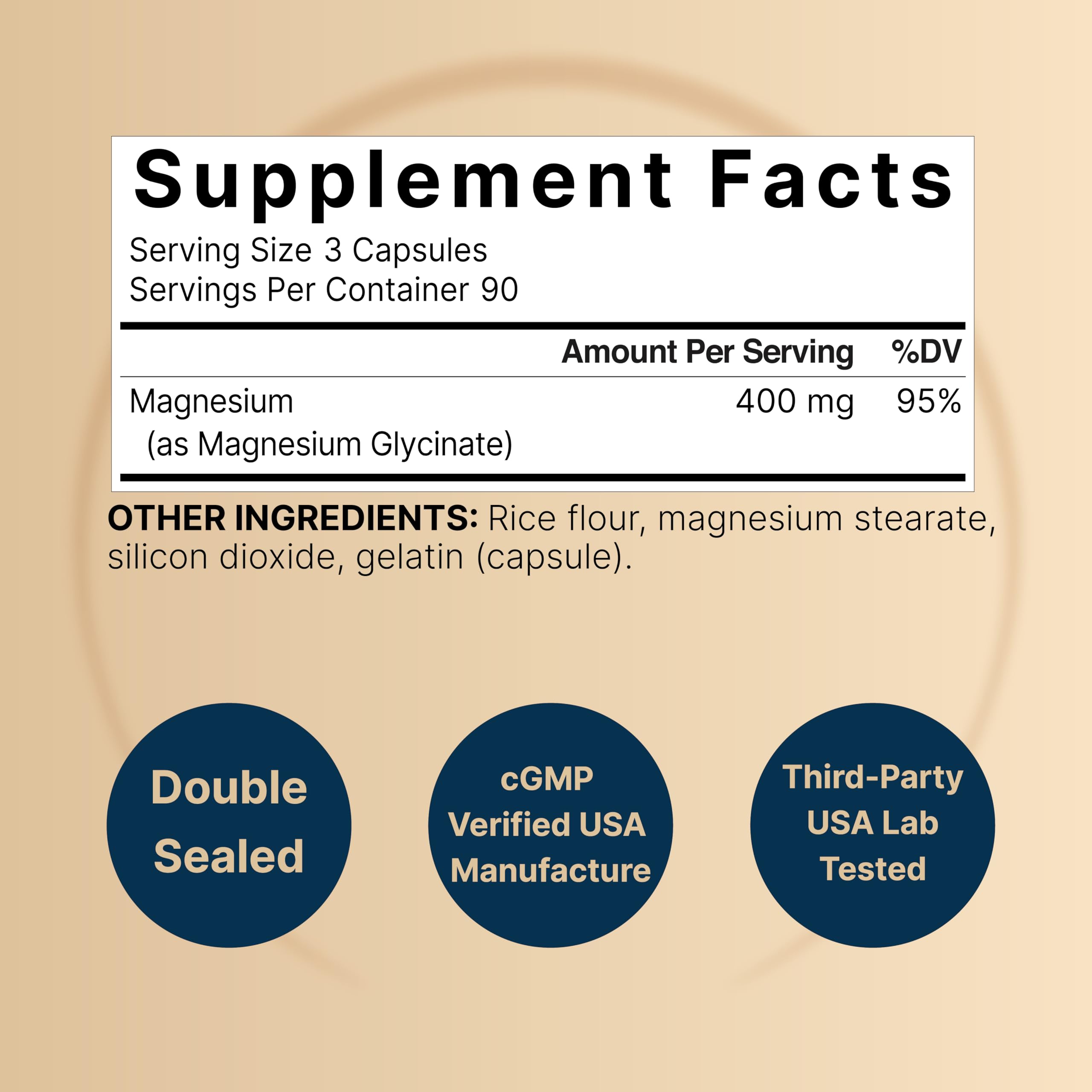NatureBell Magnesium Glycinate 400mg Elemental, 270 Capsules | 100% Chelated for High Absorption | Supports Muscle, Bone & Heart Health | Non-GMO, Gluten-Free, Vegan NatureBellAu supplements