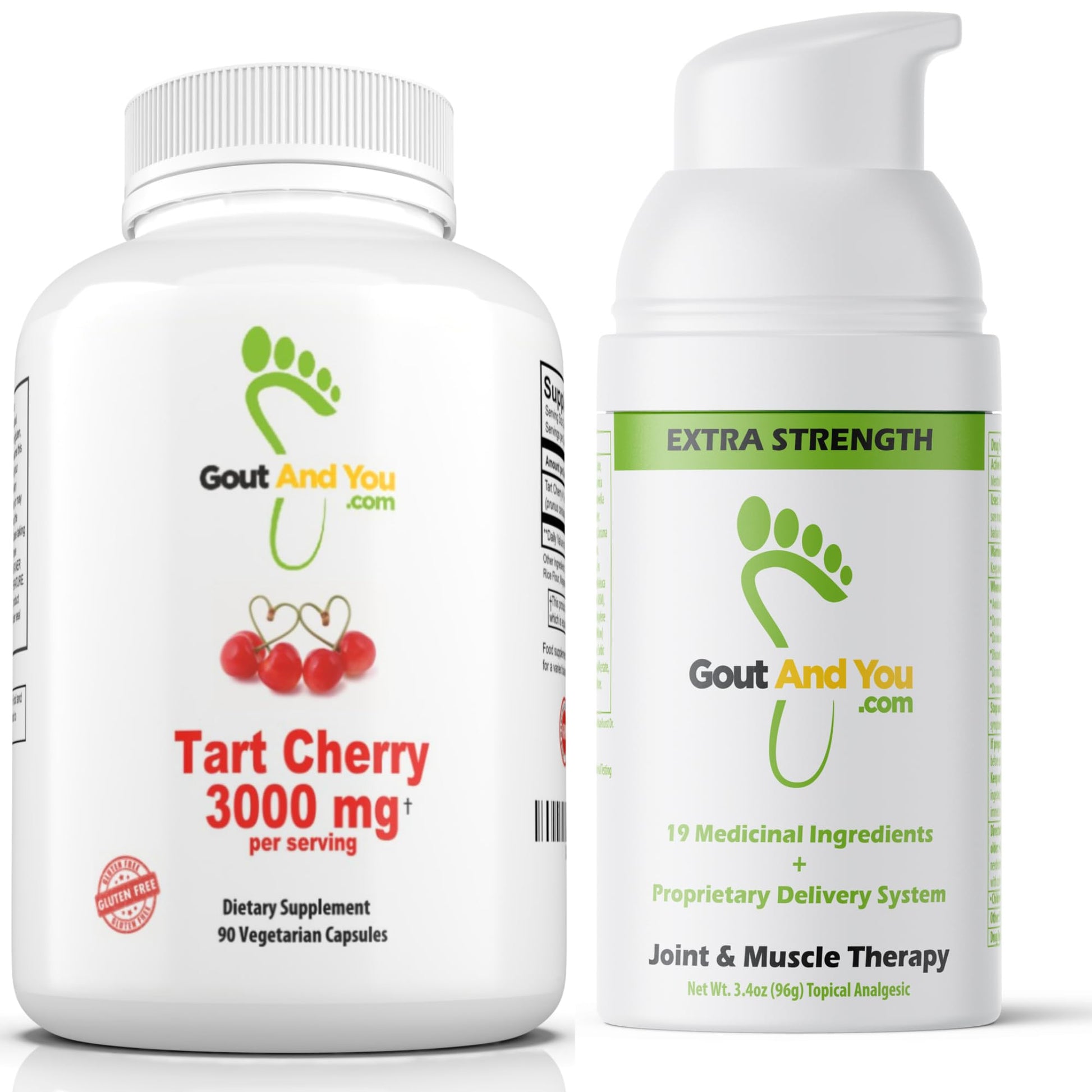 Bundle of Tart Cherry Extract and Extra Strength Mobility Cream Gout and YouAu supplements