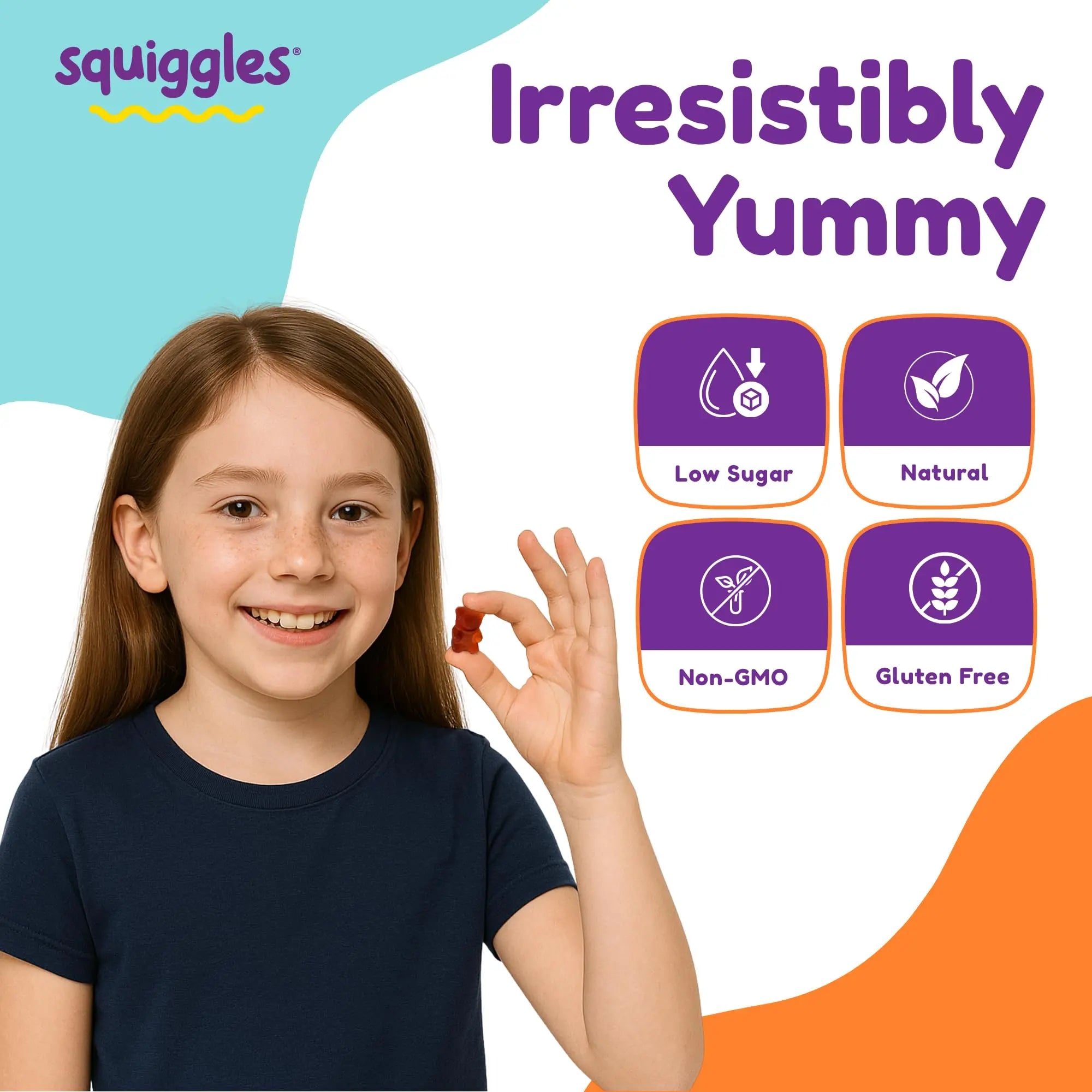 Squiggles Kids Multivitamin + Iron Gummies - Low Sugar Gummy Vitamins with Iron Supplements for Kids SquigglesAu supplements