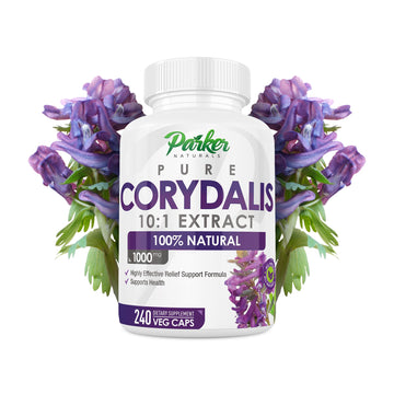 Parker Naturals Pure Corydalis Root Extract Capsule - 1000mg Strength, 10:1 Corydalis Yanhusuo Extract, Natural Relief, Long Lasting, 100% Vegetarian, 120 Servings, 240 Count Parker NaturalsAu supplements