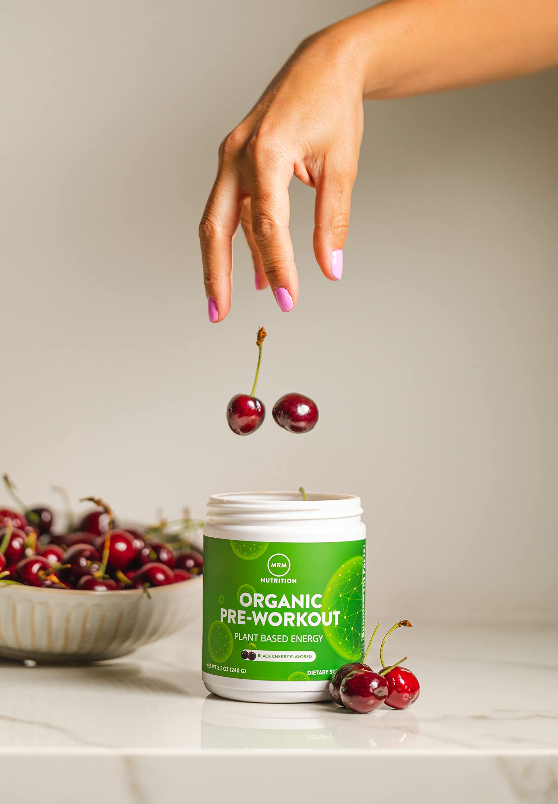MRM Nutrition Organic Pre-Workout Powder | Black Cherry Flavored | Superfoods MRMAu supplements